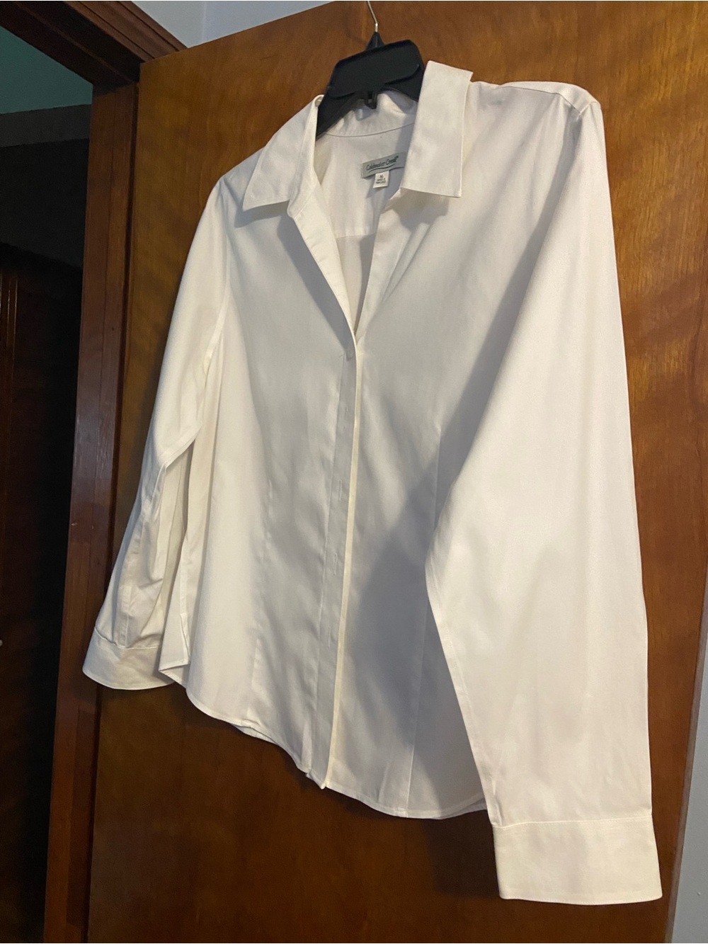 Coldwater Creek White Button-Front Blouse